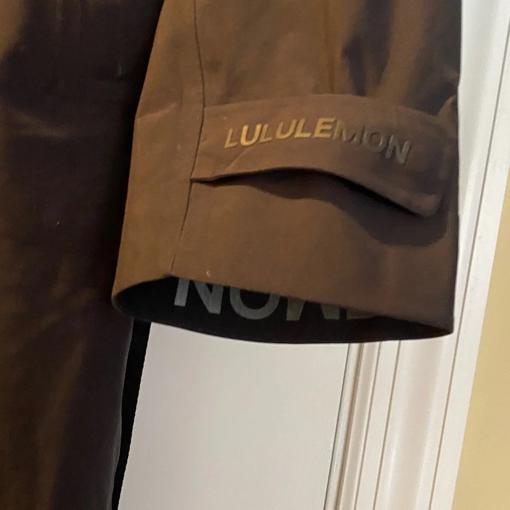 Lululemon Black Stunning Logo Reflective Long Hooded Trench Coat - Picture 15 of 16